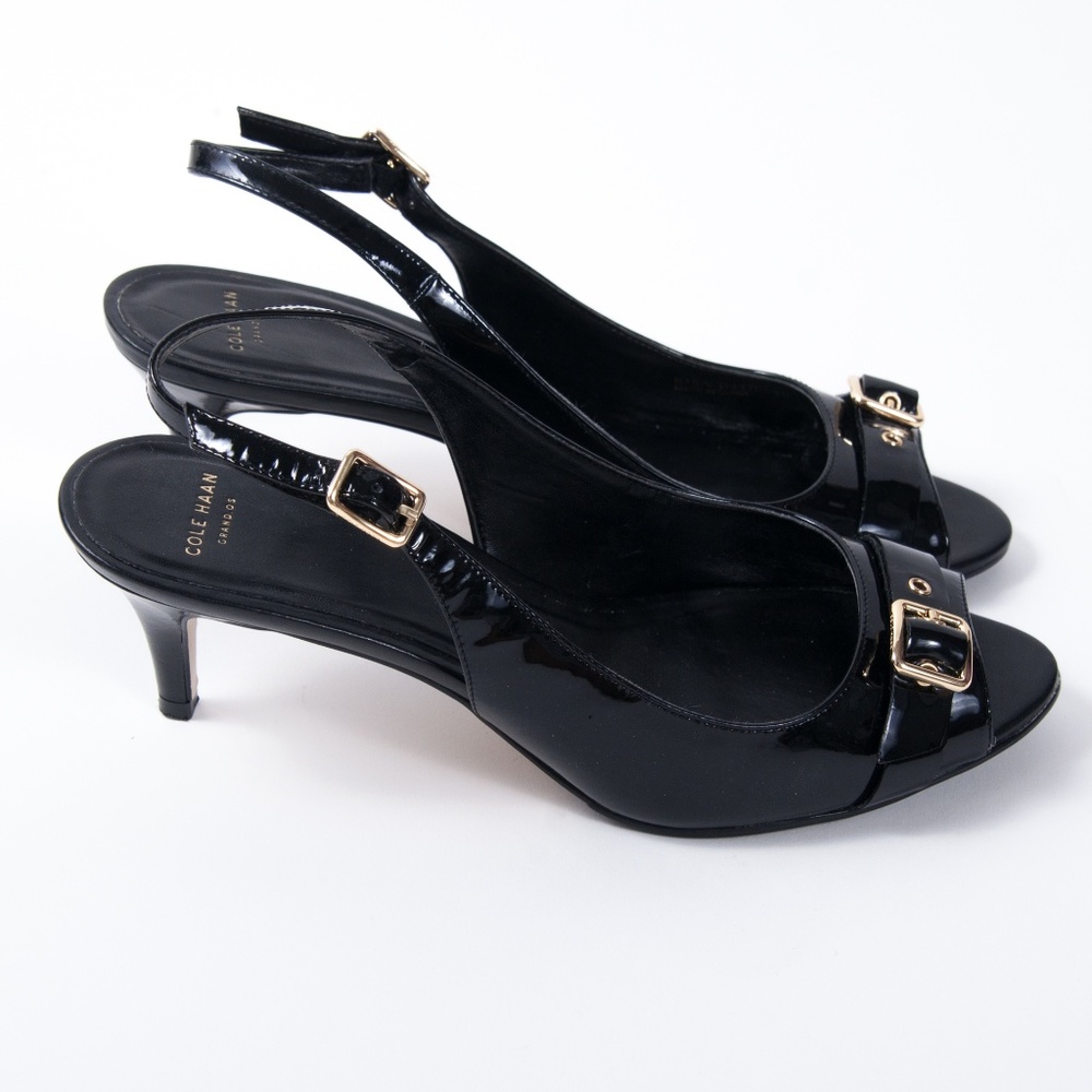 Cole Haan Grand.OS Black Slingback Pumps